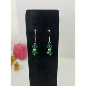 green glass bead earrings